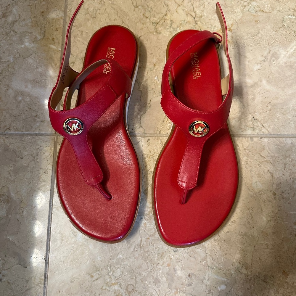 Michael Kors red thing sandal